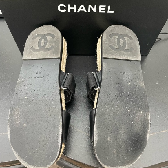 Chanel Stretch Fabric and Lambskin Mules Black - Picture 6 of 8